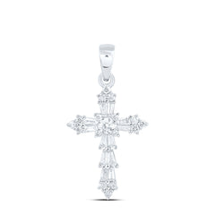 10k Gold 1/4 CTW-Natural Diamond Fashion Cross Pendant