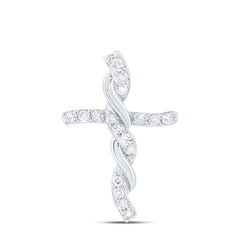 10k Gold 1/8 CTW-Natural Diamond Fashion Cross Pendant