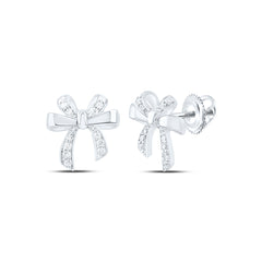10k Gold 1/6 CTW-Natural Diamond Fashion Bow Earring