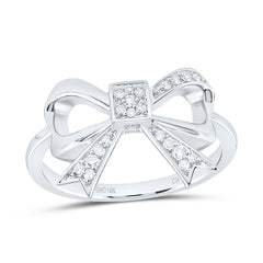 10k Gold 1/8 CTW-Natural Diamond Fashion Bow Ring
