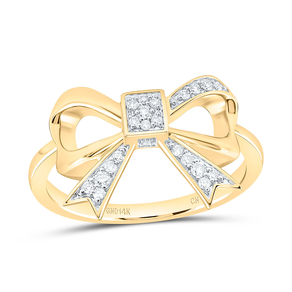 14k Gold 1/8 CTW-Natural Diamond Fashion Bow Ring