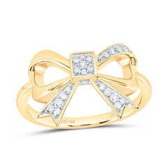 14k Gold 1/8 CTW-Natural Diamond Fashion Bow Ring