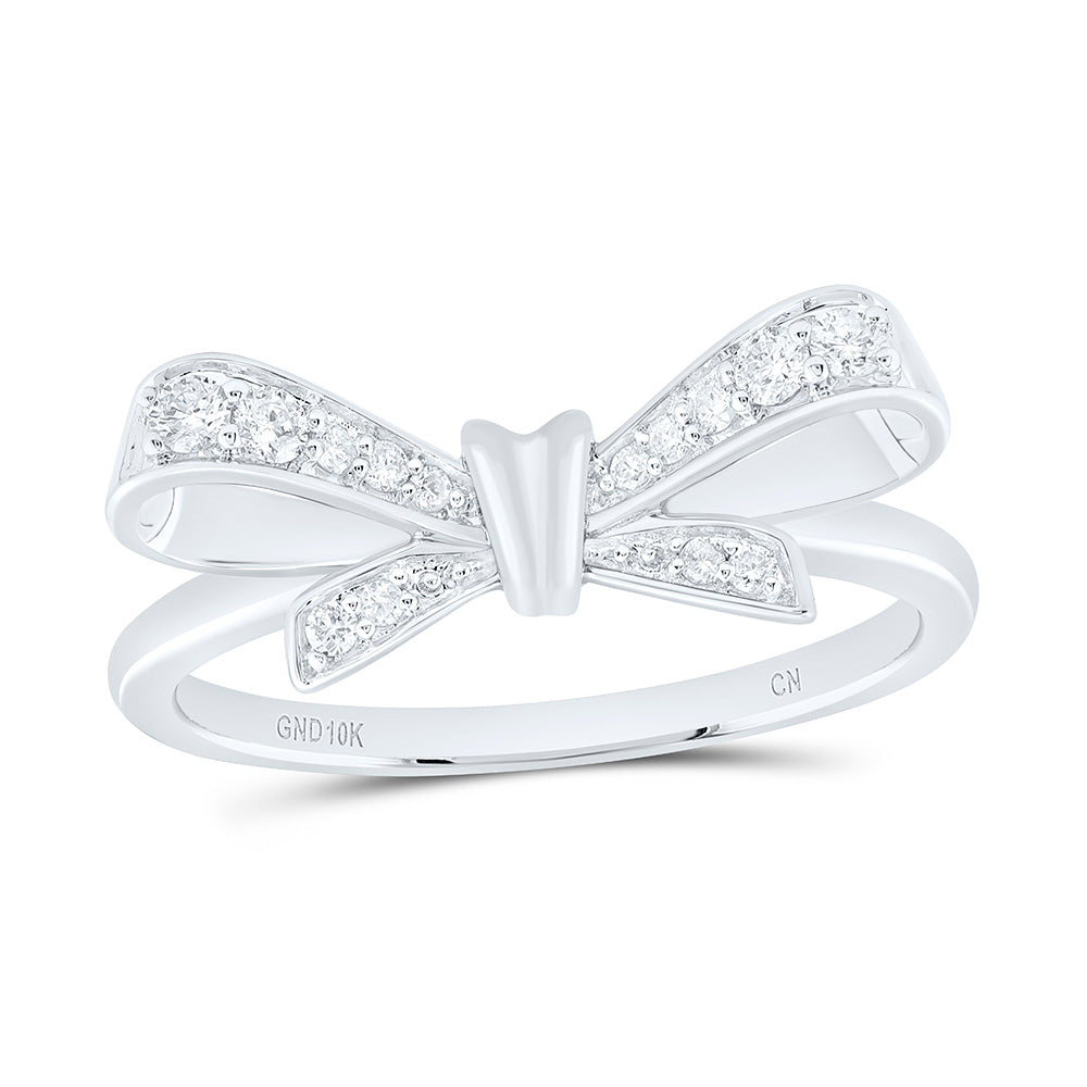 10k Gold 1/6 CTW-Natural Diamond Fashion Bow Ring