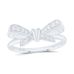 10k Gold 1/6 CTW-Natural Diamond Fashion Bow Ring