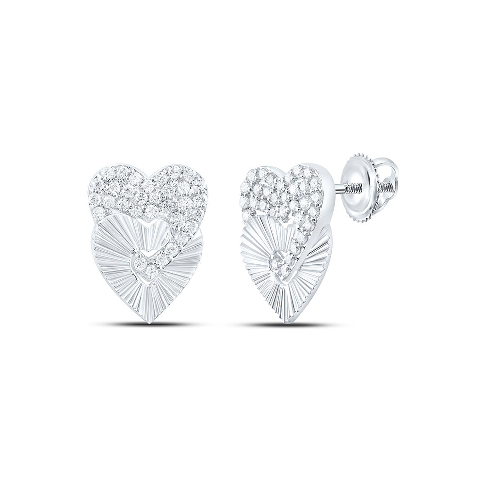 14k Gold 1/3 CTW-Natural Diamond Fashion Heart Earring