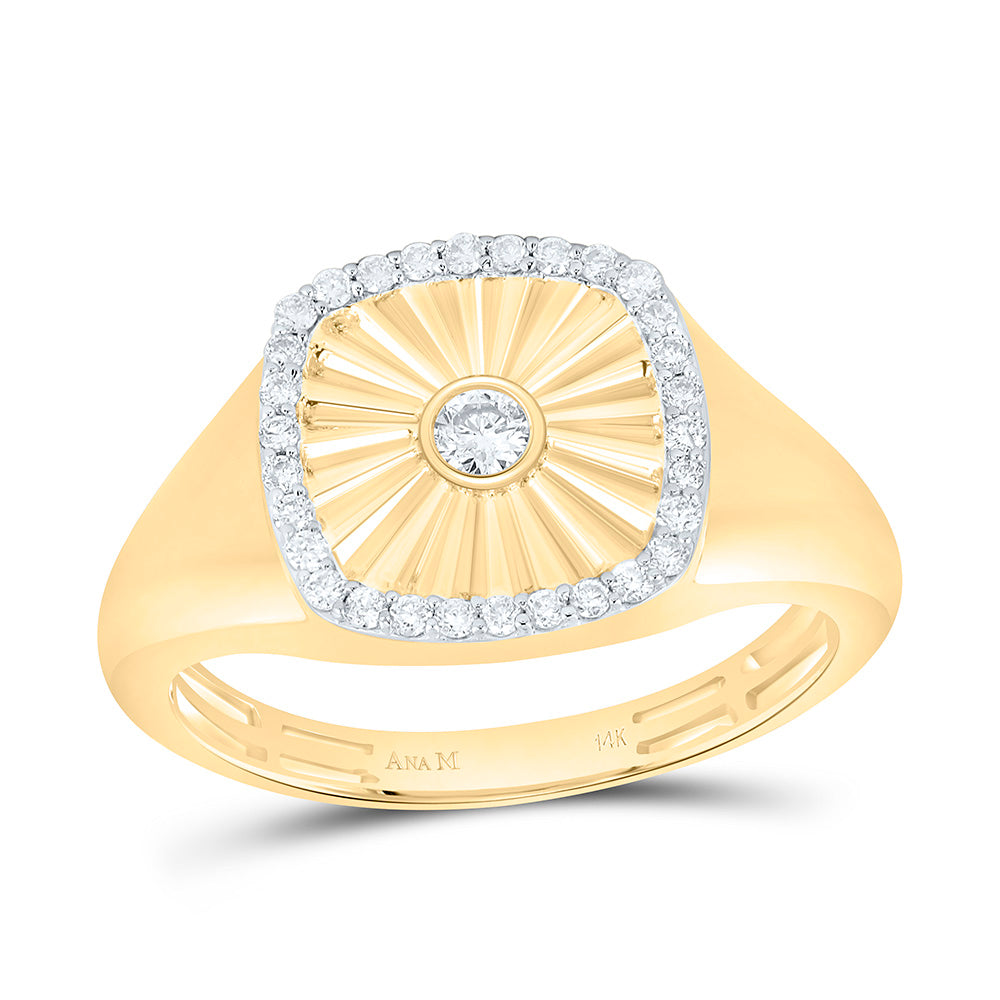 14k Gold 1/4 CTW-Natural Diamond Fashion Cushion Ring