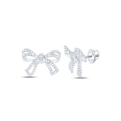 14k Gold 5/8 CTW-Natural Diamond Fashion Bow Earring