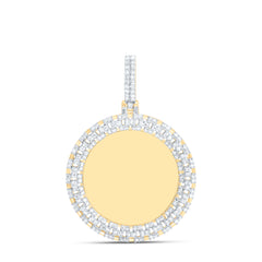 10k Gold 5/8 CTW-Natural Diamond Round Memory Mens Charm