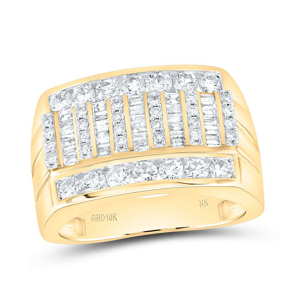 10k Gold 1 1/2 CTW-Natural Diamond Mens Ring