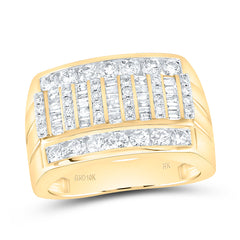 10k Gold 1 1/2 CTW-Natural Diamond Mens Ring