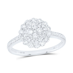 10k Gold 1/2 CTW-Natural Diamond Fashion Flower Ring