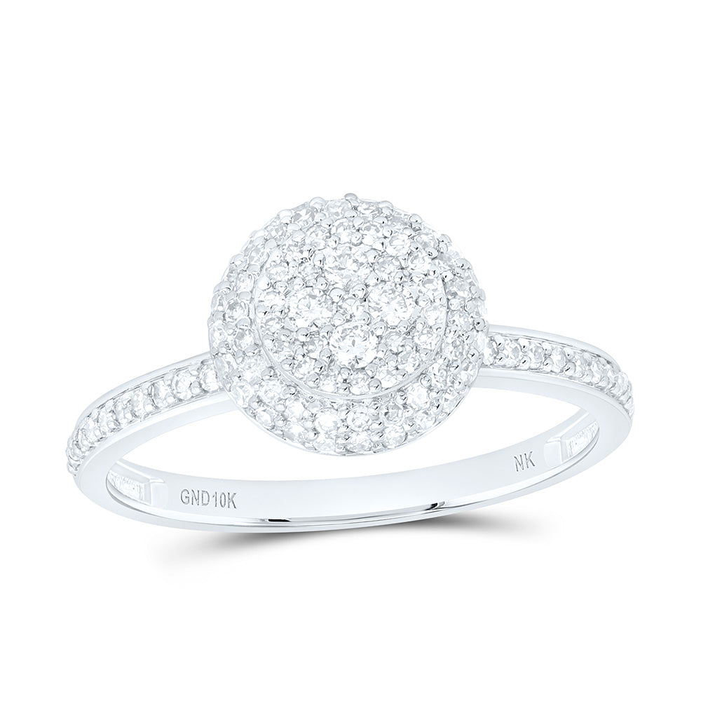10k Gold 3/8 CTW-Natural Diamond Fashion Flower Ring