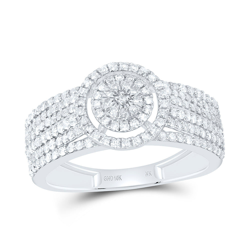 Sterling Silver 5/8 CTW-Natural Diamond Gift Round Ring
