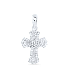 10k Gold 1/5 CTW-Natural Diamond Fashion Heart Cross Pendant