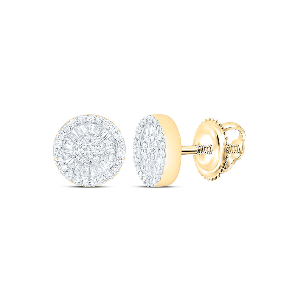 10k Gold 3/8 CTW-Natural Diamond Fashion Round Earring