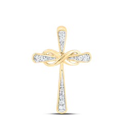 10k Gold 1/20 CTW-Natural Diamond Fashion Cross Pendant