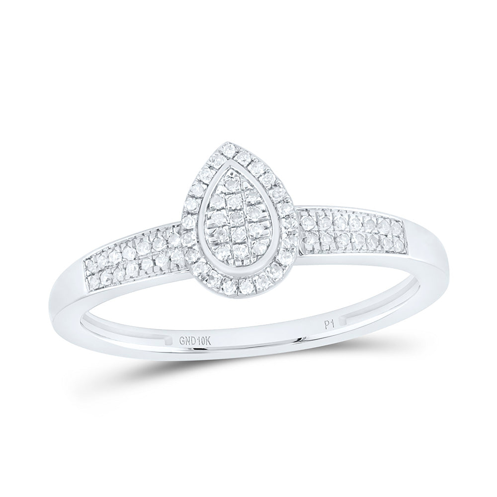 10k Gold 1/8 CTW-Natural Diamond Gift Pear Ring