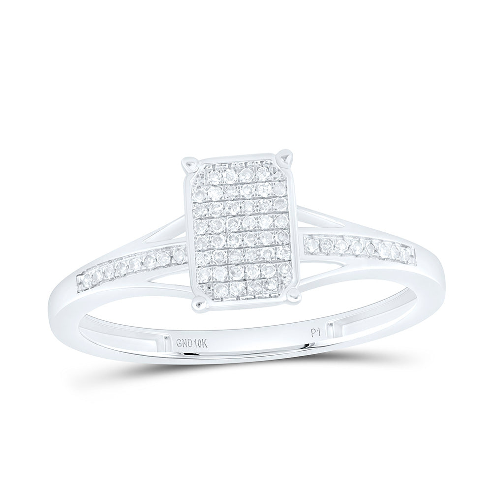 10k Gold 1/8 CTW-Natural Diamond Gift Emerald Ring