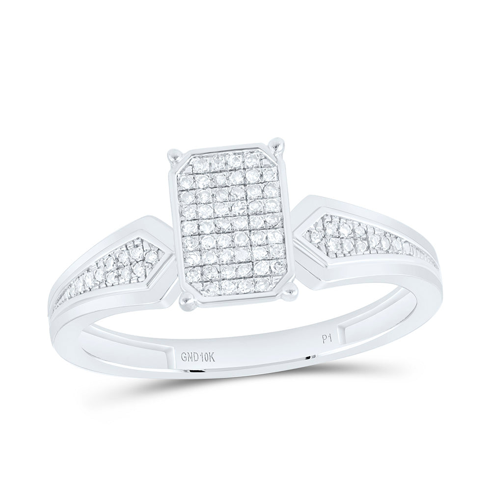 10k Gold 1/6 CTW-Natural Diamond Gift Emerald Ring