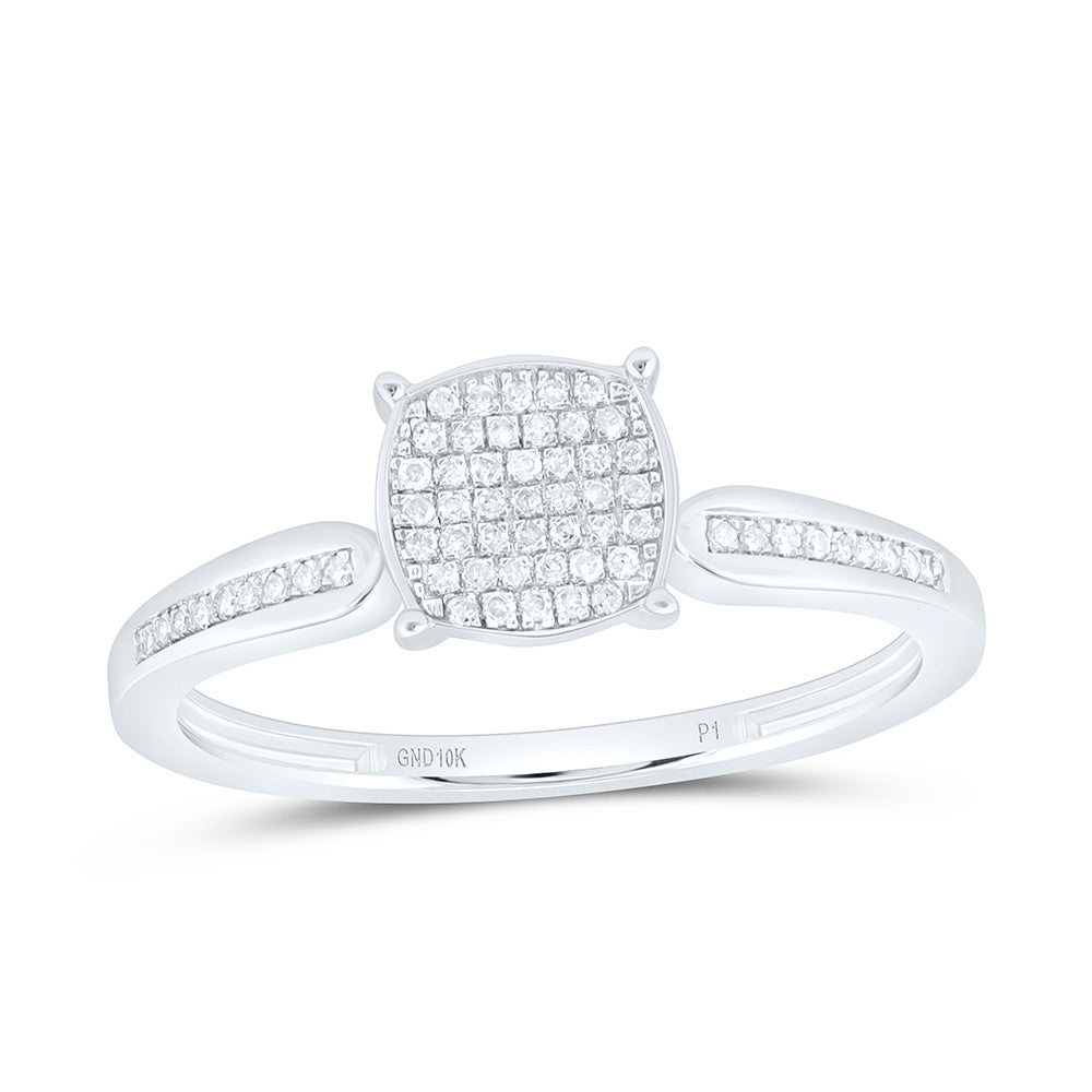 10k Gold 1/8 CTW-Natural Diamond Gift Cushion Ring