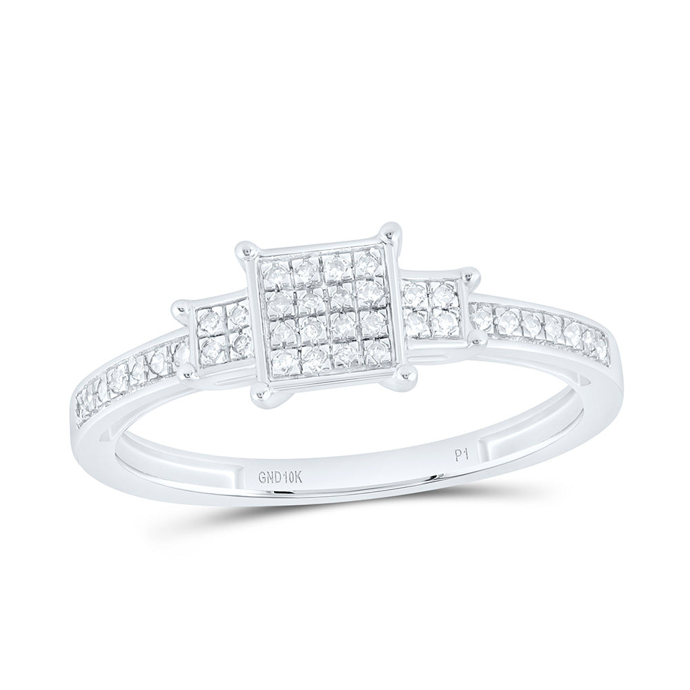 10k Gold 1/6 CTW-Natural Diamond Gift Square Ring