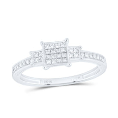 10k Gold 1/6 CTW-Natural Diamond Gift Square Ring