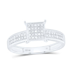 10k Gold 1/5 CTW-Natural Diamond Gift Square Ring