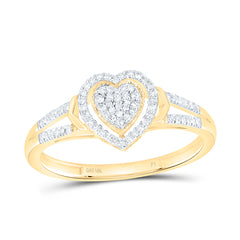 10k Gold 1/6 CTW-Natural Diamond Gift Heart Ring