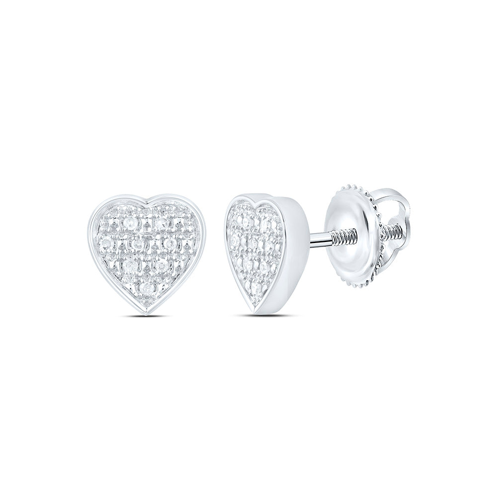 10k Gold 0.03 CTW-Natural Diamond Gift Heart Earring