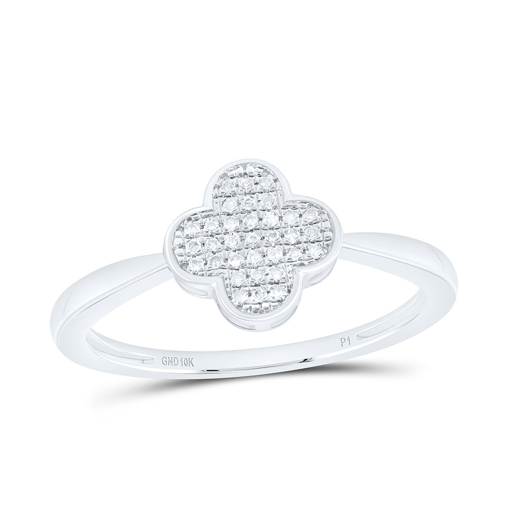 10k Gold 1/12 CTW-Natural Diamond Gift Clover Ring