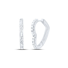 14k Gold 1/2 CTW-Natural Diamond Fashion Heart Hoop Earring