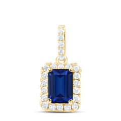 14k Gold 1/4 CTW-Natural Diamond 7X5MM-Oct-Bs Natural Gemstone Octagon Pendant