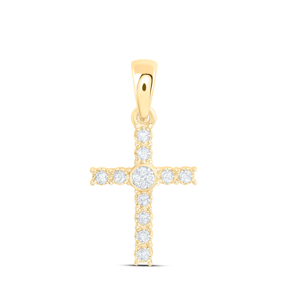 10k Gold 1/20 CTW-Natural Diamond Gift Cross Pendant