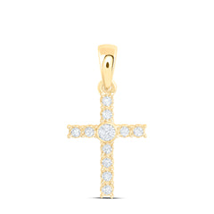 10k Gold 1/20 CTW-Natural Diamond Gift Cross Pendant