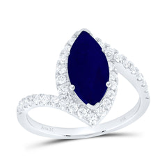 14k Gold 1/2 CTW-Natural Diamond 12X6MM-Mq-Bs Natural Gemstone Marquise Ring