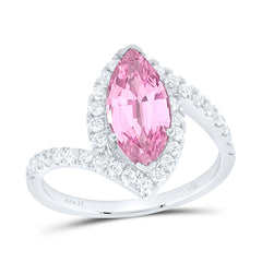 14k Gold 1/2 CTW-Natural Diamond 12X6MM-Mq-Pi Sapp Natural Gemstone Marquise Ring