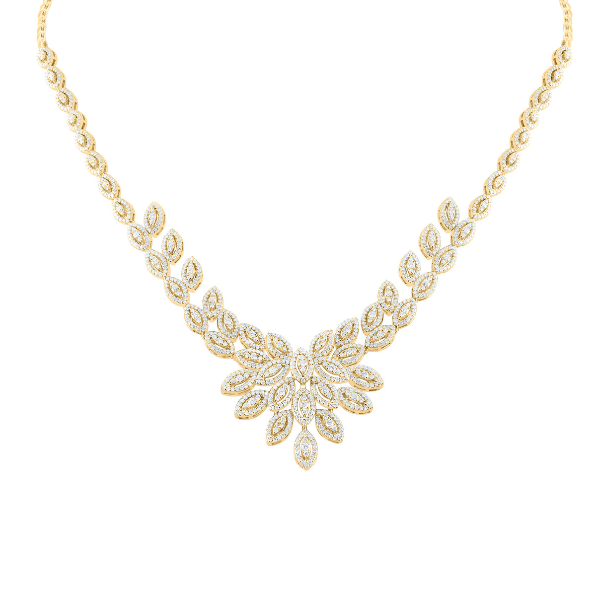 14k Gold 6 7/8 CTW-Natural Diamond Fashion Necklace (17 Inch )