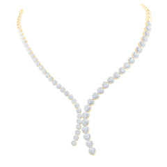 14k Gold 6 CTW-Natural Diamond Fashion Flower Heart Necklace (17 Inch )