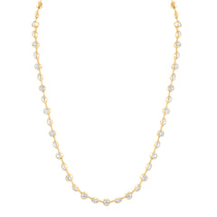 14k Gold 4 3/4 CTW-Natural Diamond E Fashion Necklace (17 Inch )