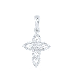 10k Gold 1/6 CTW-Natural Diamond Fashion Cross Pendant