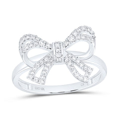 10k Gold 1/3 CTW-Natural Diamond Fashion Bow Ring