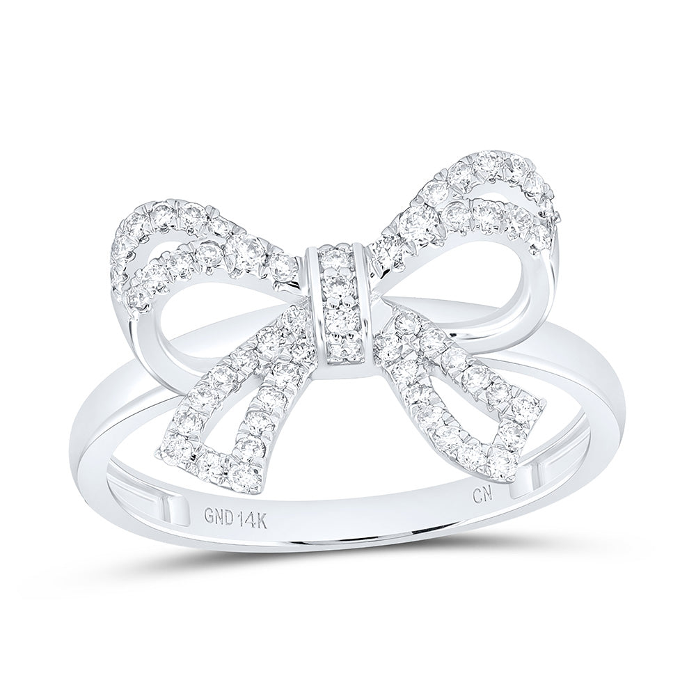 14k Gold 1/3 CTW-Natural Diamond Fashion Bow Ring