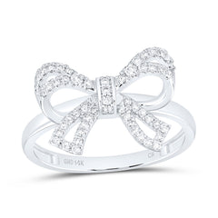 14k Gold 1/3 CTW-Natural Diamond Fashion Bow Ring