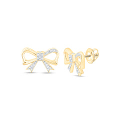 10k Gold 1/4 CTW-Natural Diamond Fashion Bow Earring