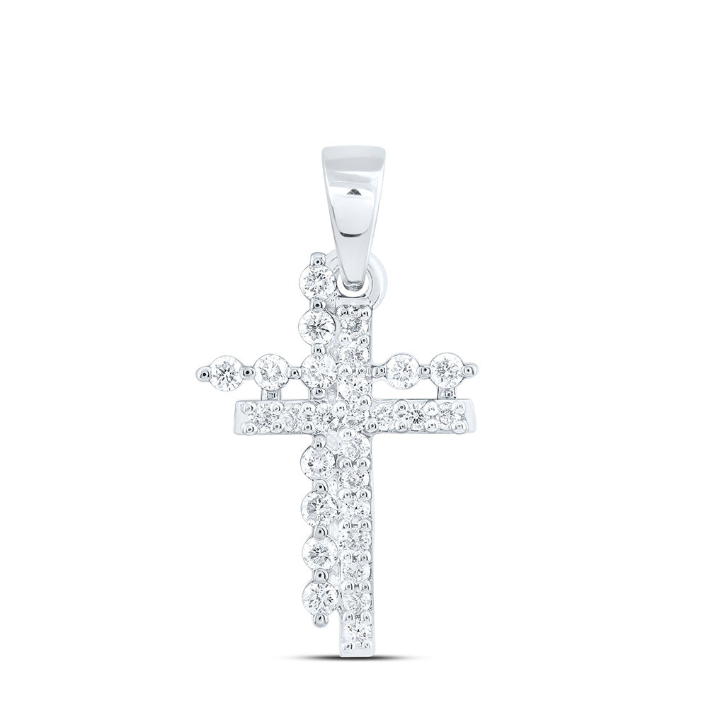 10k Gold 1/5 CTW-Natural Diamond Fashion Cross Pendant