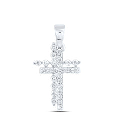 10k Gold 1/5 CTW-Natural Diamond Fashion Cross Pendant