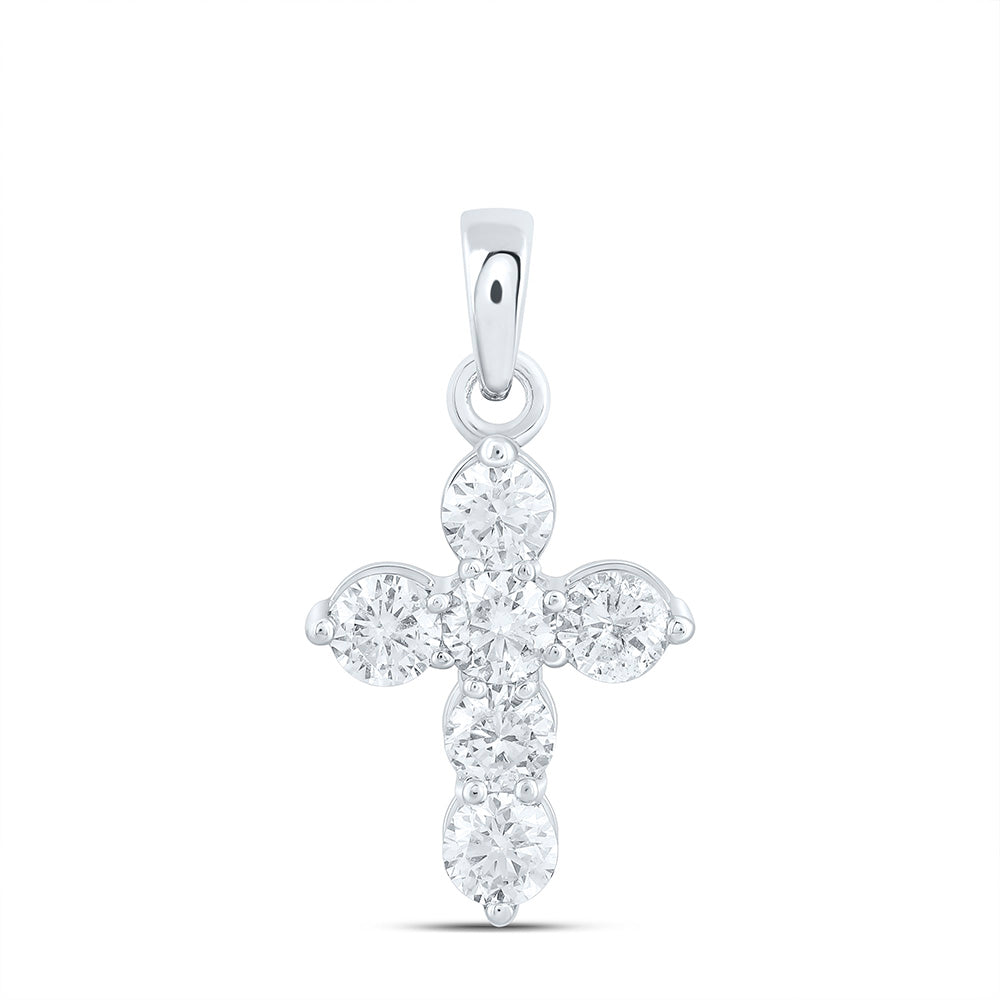 14k Gold 1/4 CTW-Natural Diamond Fashion Cross Pendant