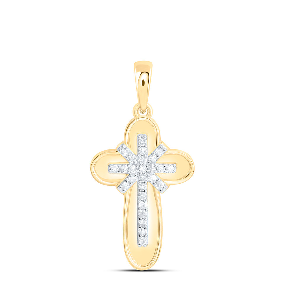 Sterling Silver 1/8 CTW-Natural Diamond Gift Cross Pendant