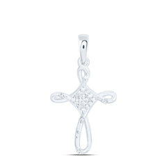 Sterling Silver 1/10 CTW-Natural Diamond Gift Cross Pendant