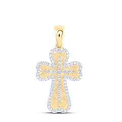 10k Gold 1/3 CTW-Natural Diamond Fashion Cross Pendant